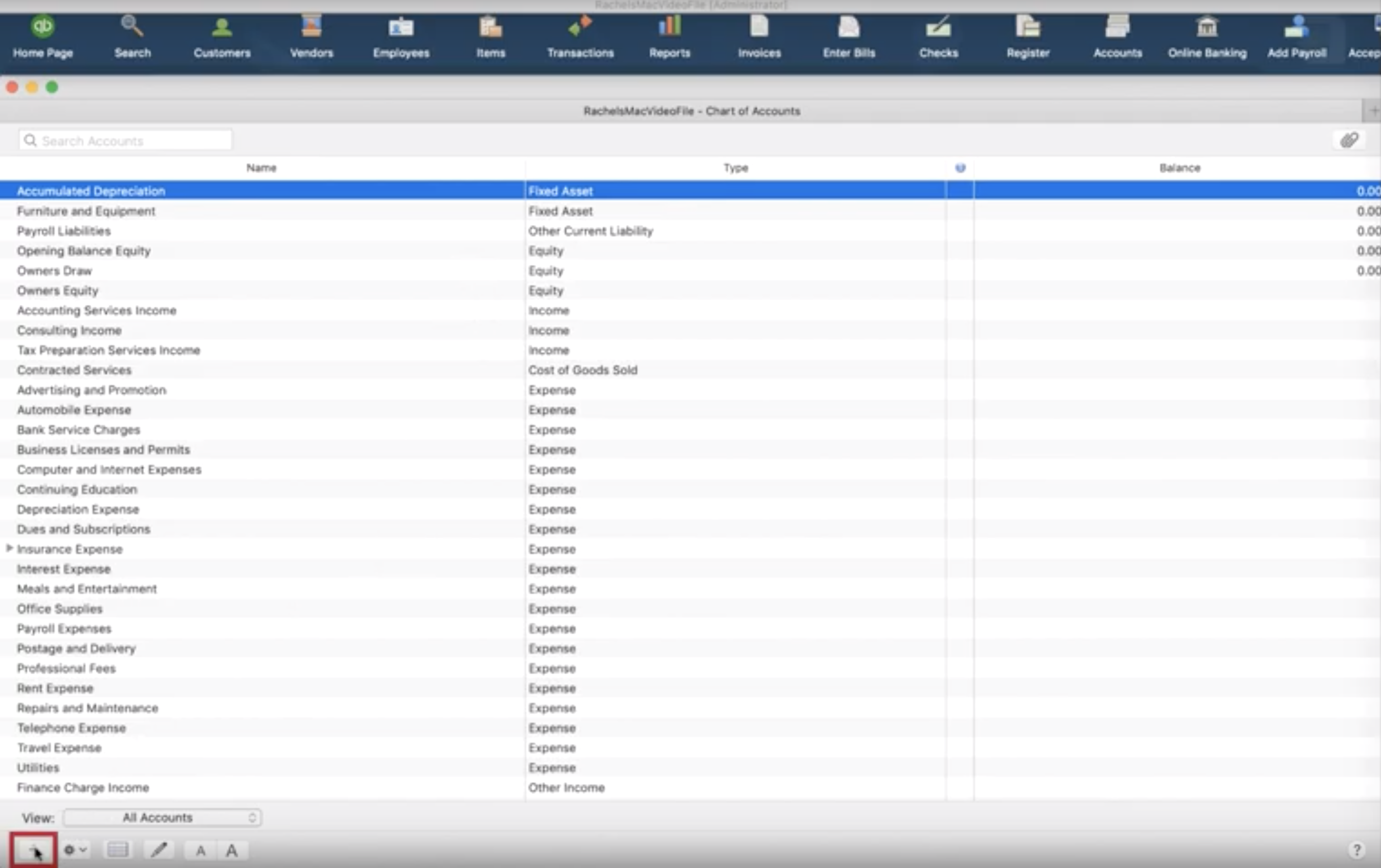 add type of item to quickbooks for mac 2016